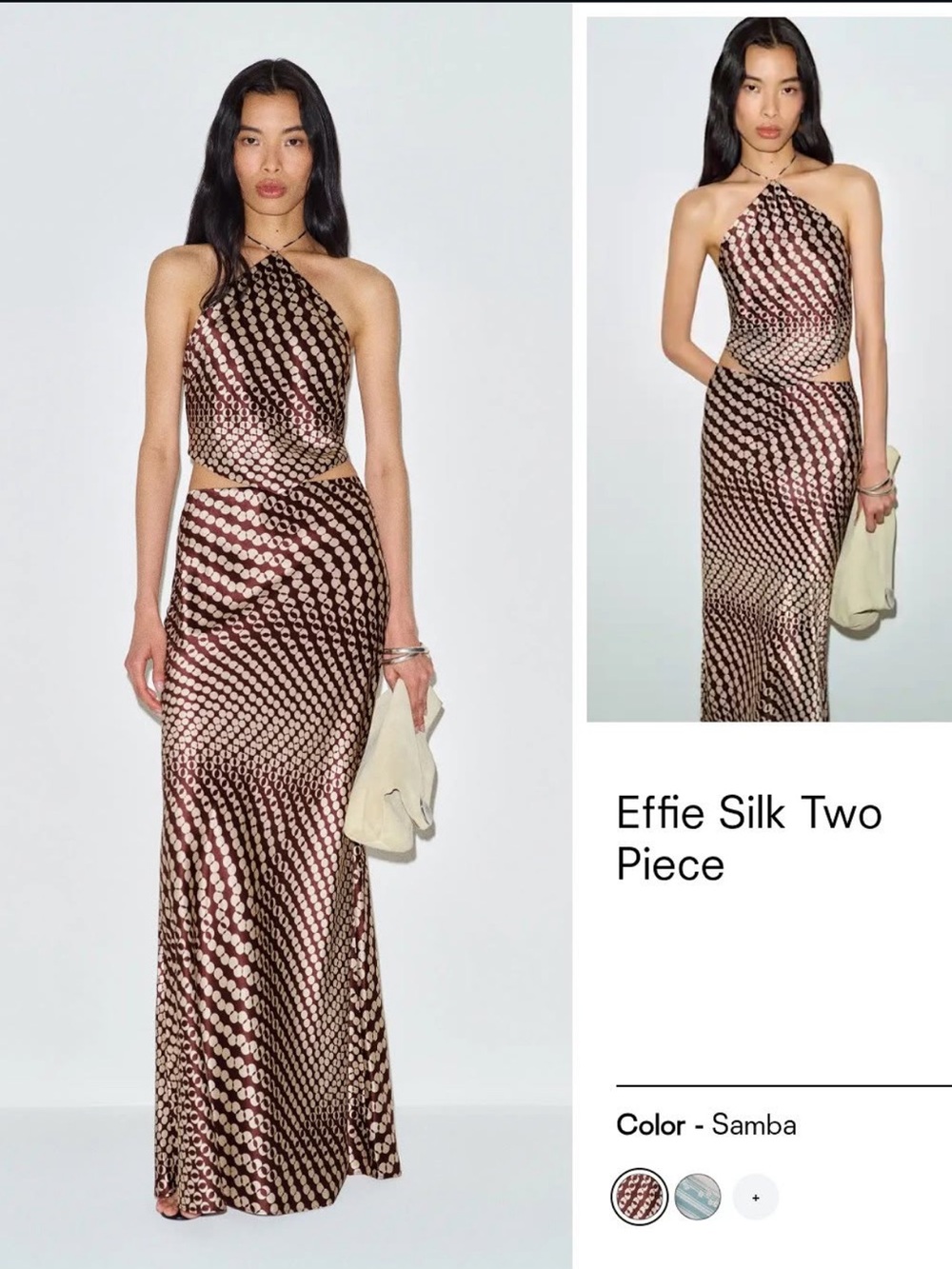 Reformation Effie Silk Two Piece- Samba